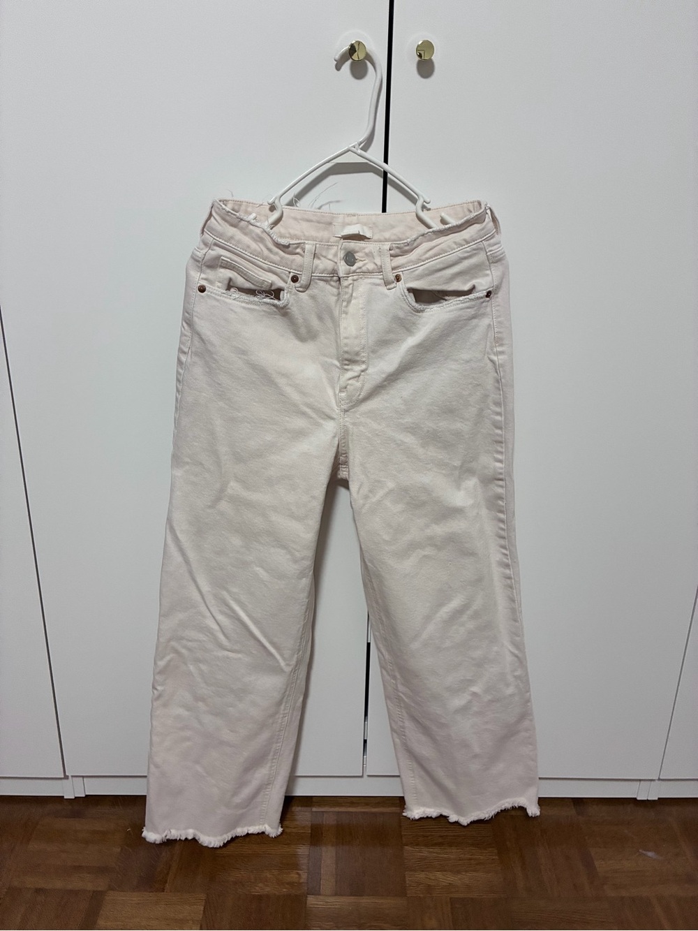 H&M Off-White Wide Leg Jeans